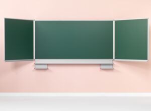 Vijfvlaks schoolbord - Krijt groen - Vaste muurmontage