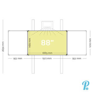 Vijfvlaks projectiebord Extraflat voor pen projector - Hoogte verstelbaar op kolommen - Afbeelding 6