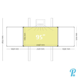 Vijfvlaks projectiebord Extraflat voor pen projector - Hoogte verstelbaar op kolommen - Afbeelding 7