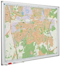 Whiteboard bedrukt met stadsplattegrond - Magnetisch met Softline frame - Afbeelding 19