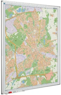 Whiteboard bedrukt met stadsplattegrond - Magnetisch met Softline frame - Afbeelding 3