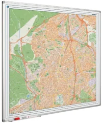 Whiteboard bedrukt met stadsplattegrond - Magnetisch met Softline frame - Afbeelding 5