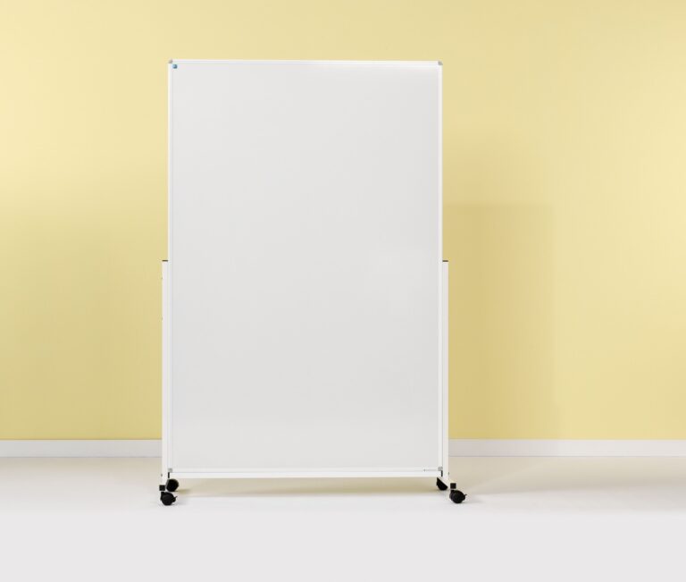 Dubbelzijdig whiteboard op wielen - Gelakt staal - Afbeelding 1
