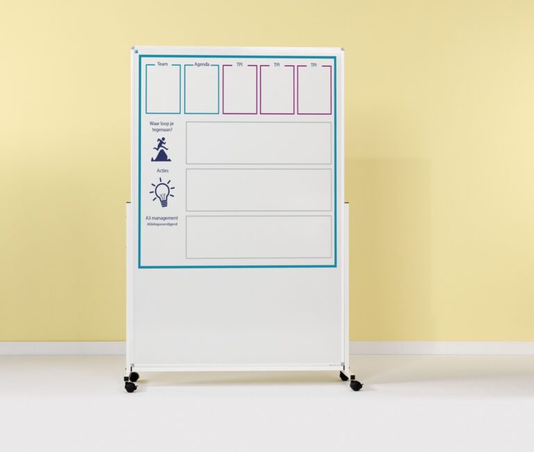 Dubbelzijdig whiteboard op wielen - Bedrukt - Afbeelding 1