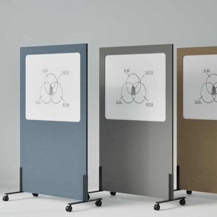 SILVA - Verrijdbaar akoestisch whiteboard - 4 kleuren - Afbeelding 1